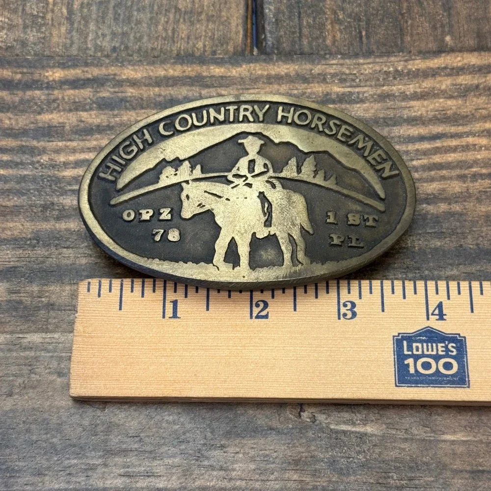 Vintage High Country Horsemen‎ 1978 1st Place Brass Belt Buckle Cowboy Western